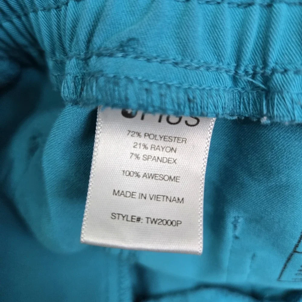 FIGS Women Scrub Pants Small Blue Yola Slim Cargo Straight Drawstring 28